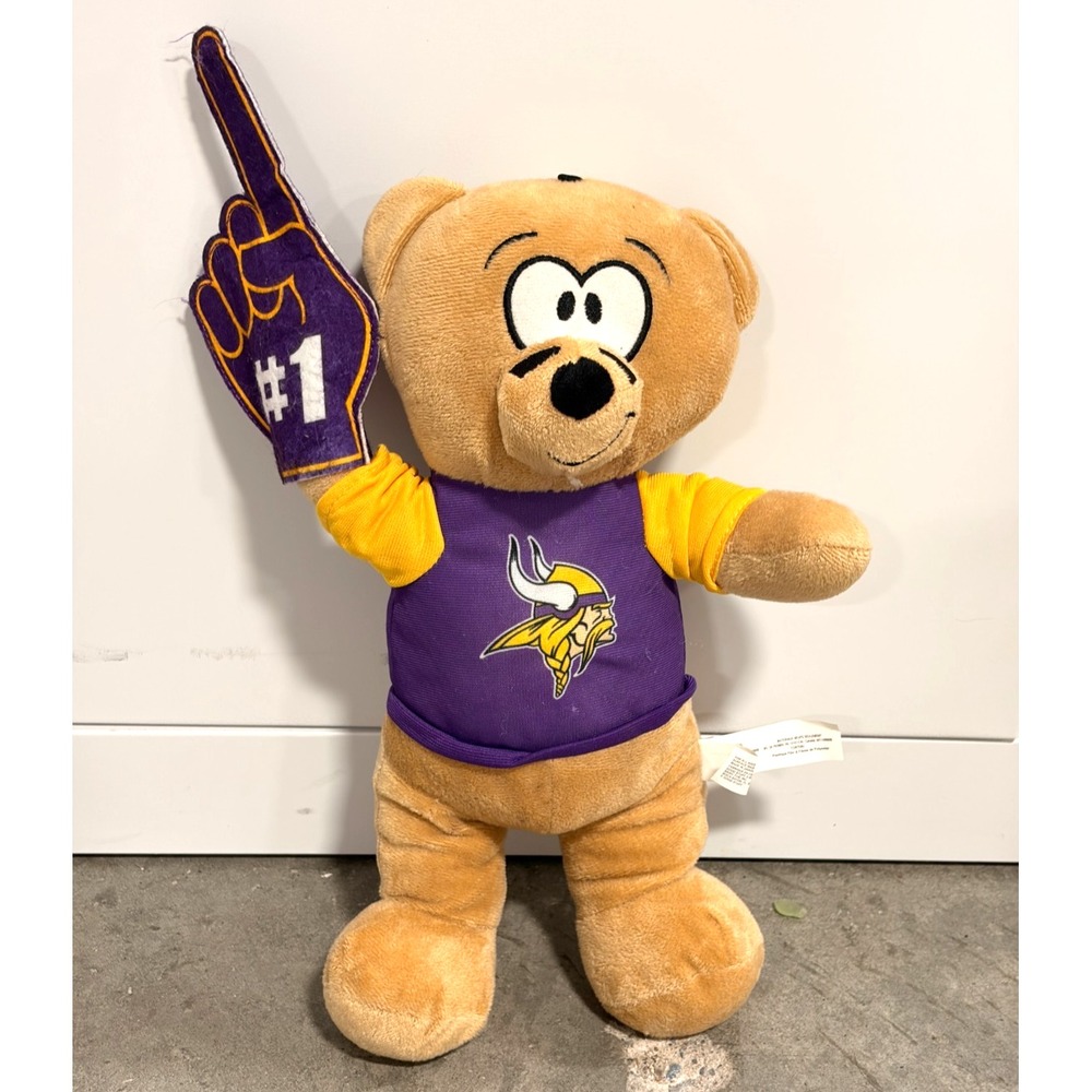 Good Stuff Minnesota Vikings #1 Fan Teddy Bear Plush Foam Finger NFL Football 14